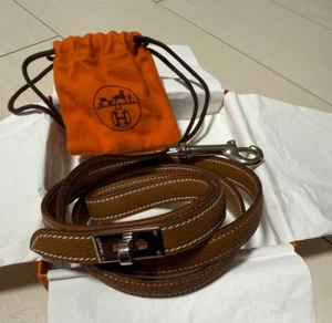 Guinzaglio per cani Hermes Kelly in pelle marrone con scatola marsupio mai usato J9 - Foto 1 di 5