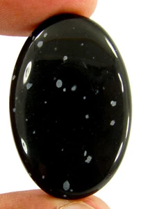 43,1 Kt natürliche Schneeflocke Obsidian loser Edelstein Cabochon Draht Wickelstein-62912 - Bild 1 von 5