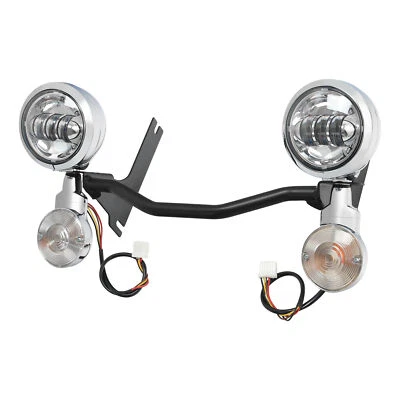4.5" LED Spot Passing Lights Turn Signals Bar Fit For Harley Road King 2014-2024 - Image 1 of 4