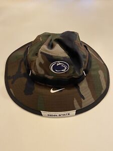 Nike Penn State Hat Adult S/M Football Bucket Style Green Camo Dri-Fit NCAA New