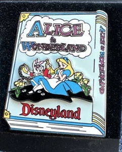 Disney Pin Alice in Wonderland Storybook Pin Disneyland White Rabbit Flowers - Picture 1 of 1