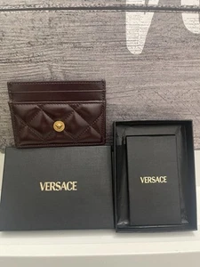 NUEVO Estuche para Tarjetas Versace Medusa Borgoña Charol $295 - Imagen 1 de 6