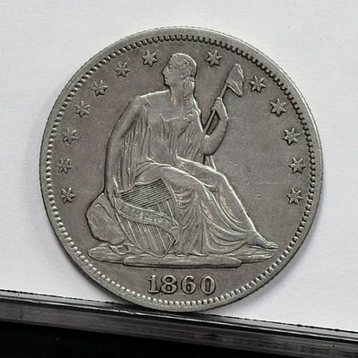 1860 Liberty Seated Half Dollar - AU Details, Old Cleaned (#60195-L) - Image 1 of 4