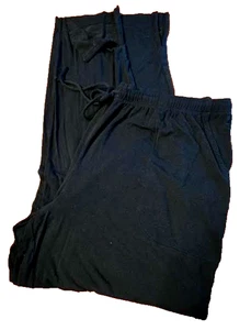 Soma Cool Nights PJ Drawstring Pants / Bottoms Only Solid Black Women's Large - Picture 1 of 7