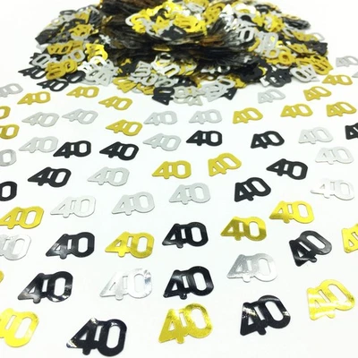 1.5 OZ Number 40 Confetti Gold Black Silver for Anniversary Birthday - Image 1 of 4