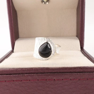 Black Tourmaline Gemstone 925 Sterling Silver Handmade Jewelry Ring For Gift - Image 1 of 3