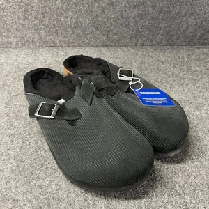Zueco de peluche de piel de oveja BIRKENSTOCK Boston para hombre talla 13 pana negro - Imagen 1 de 7