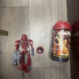 2004 #8601 Lego Bionicle Toa Vakama Figure In Original Canister. Opened.