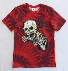 Nike Basketball Red & Black Tie Dye Skull Shirt Men's Size Small DR9763-891 - Picture 1 of 11