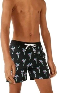 NEW Large Chubbies The Havana Nights Swim Trunks Palm Tree Black Youth 14/16 - Picture 1 of 8