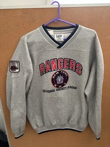 New York Rangers Logo Pullover Sweatshirt CREWNECK SZ M - Picture 1 of 1