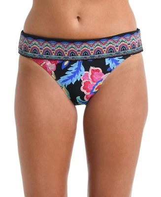 La Blanca Women's Midnight Shirred-Band Bikini Bottoms (Midnight Orchid, 10) - Image 1 of 2