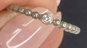 Genuine Pandora CZ Sterling Silver Stackable Ring Size 7 1/4 - Picture 1 of 7