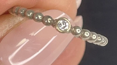 Genuine Pandora CZ Sterling Silver Stackable Ring Size 7 1/4 - Image 1 of 4