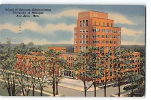 Cartolina 1933 Scuola di Business Administration Università del Michigan Ann Arbor - Foto 1 di 2