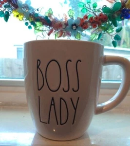 Rae Dunn White Large Letter Cup Mug = BOSS LADY = Large Size New - Picture 1 of 2