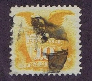 US 116 USED 10c EAGLE PICTORIAL, PARTIAL CORK CANCEL, 1869, JUMBO GEM, PSE CERT. - Picture 1 of 2