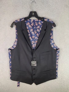 Chaleco Indochino Hombres 40R Azul Bandera Americana 5 Botones Lana Cachemira Chaleco EE. UU. - Imagen 1 de 11