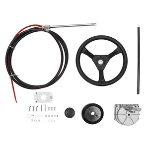 12 Ft Feet Boat Rotary Steering System w/ Wheel Kit For Outboard Marine SS13712 - Picture 1 of 7