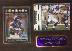 Adrian Peterson #28 NFL NFC Minnesota Vikings Photo Plaque Topps Chrome Panini - Bild 1 von 7
