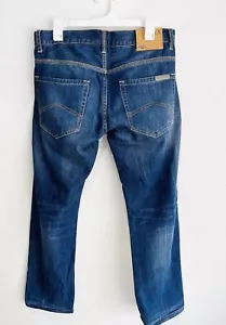 A|X Armani Exchange J66 Straight Leg Mens 31 Short Denim Jeans Dark Blue Button - Picture 1 of 7
