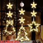 3x Christmas Window Hanging Led Light Xmas Decorations Ornament Suction Cup