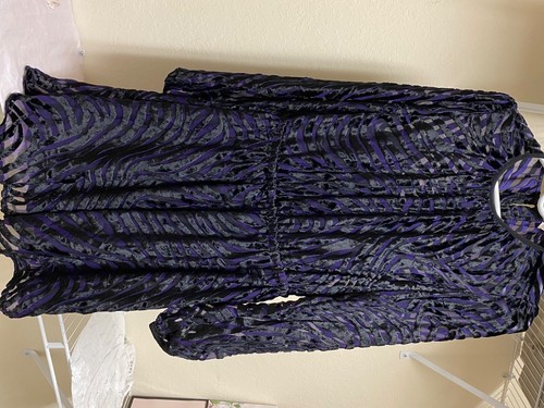 Abito donna Michael Kors taglia M nero con viola 73% viscosa 27% nylon