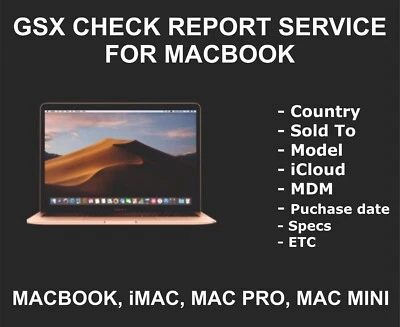 Full Info Check, For Macbook, iMac, Mac Pro, Fmi, Sold by, Carrier, Country - Image 1 of 4