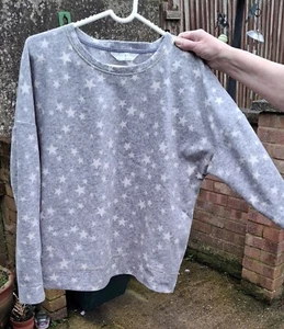 M & S ladies grey fleece star pattern pyjama set.. size Large will fit 14/16 ... - Picture 1 of 5