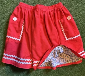 Mini Boden Skirt Girls Red/orange cordoroy sz 11-12y Ric Rac Floral Valentines - Picture 1 of 6