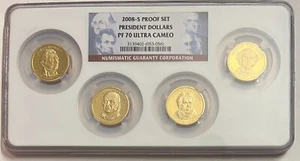 2008-S PROOF PRESIDENTIAL DOLLARS, MULTI COINS SET NGC PF70 ULTRA CAMEO, 4 COINS - Picture 1 of 2