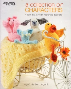 A Collection of CHARACTERS 4 Knit Toys + Matching Blankets Knitting Book #4519 - Imagen 1 de 2