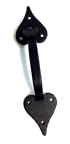 Primitive Early 10 1/2" Hand Wrought American Iron Door Handle with Thumb Latch Cover