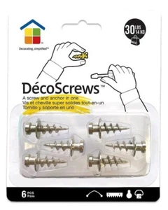 Under The Roof Decorating Deco Screws Anchors 30lbs 6 Pieces New - Picture 1 of 11