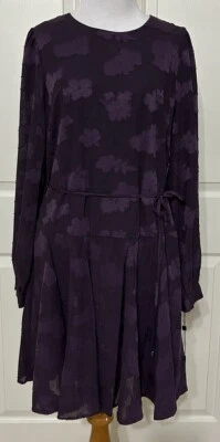 NWT Tommy Hilfiger size 6 purple long sleeve fit & flare dress $134 - Image 1 of 4