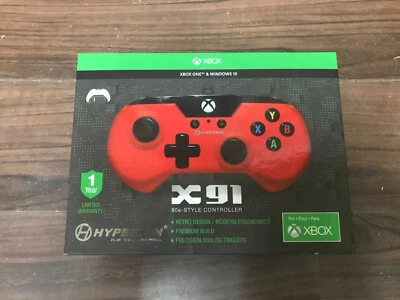 Hyperkin X91 Wired Controller for Xbox One + Windows 10 Red 90's Style - Image 1 of 4