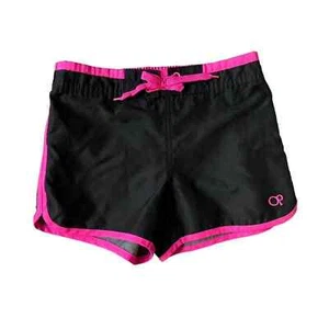 Girls S 6-6X OP Black & Hot Pink Elastic Waist Athletic Active Shorts - Picture 1 of 2