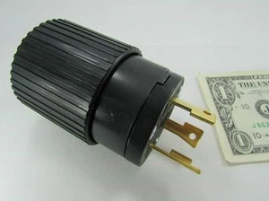 Hubbell Male Cord Plugs, Twist Lock 30A 250V 2-Pole 3-Wire L630PBKM2 NEMA L6-30P - Picture 1 of 11