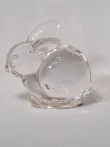 VTG Clear Art Glass Bunny Rabbit Figurine Paperweight Animal Dayton Hudson Corp - Picture 1 of 9