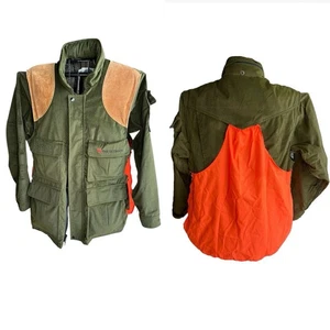 Gary Nesse The Ultimate Convertible Hunting Jacket Vest M Green Suede Patches - Picture 1 of 19