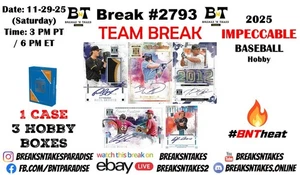 TORONTO BLUE JAYS 2025 Panini Impeccable Baseball Hobby CASE 3 BOX Break #2793 - Picture 1 of 1