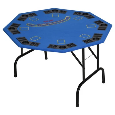 47 In 8 Player Folding Octagon Poker Table Blackjack Poker Game with Cup Holders - Image 1 of 4