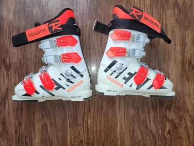 Rossignol Hero JR 65 Kids ski boots 249mm 20.5 US Size 1 to 1.5 White Orange - Image 1 of 4