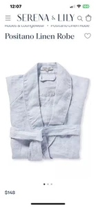 Serena & Lily Positano Robe NEW linen Sky Blue L/XL - Picture 1 of 5