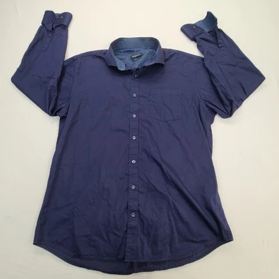 Bugatchi Button Up Shirt Mens Extra Large Blue Classic Fit Cotton Dress Casual - Image 1 of 4