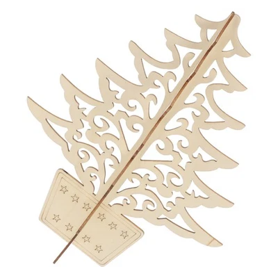  Desktop Decoration Decorations Christams Wood Tree Rustic Ornaments - Image 1 of 4