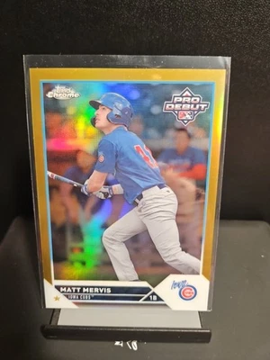 2023 Topps Chrome Pro Debut Matt Mervis Gold Refractor /50 Cubs - Image 1 of 3