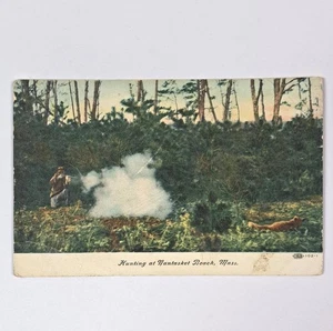 Antike Postkarte Nantasket Beach Massachusetts Jäger Jagd Schießspiel - Bild 1 von 3