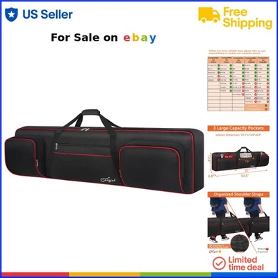 88 Key Soft Padded Keyboard Case Waterproof Travel Bag with Pockets and Straps - Image 1 of 4