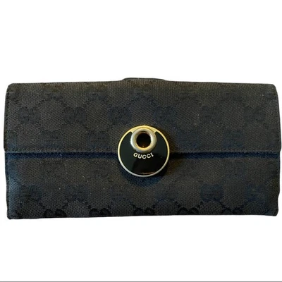 Gucci Authentic Signature GG Black Folding GG Wallet - Image 1 of 4